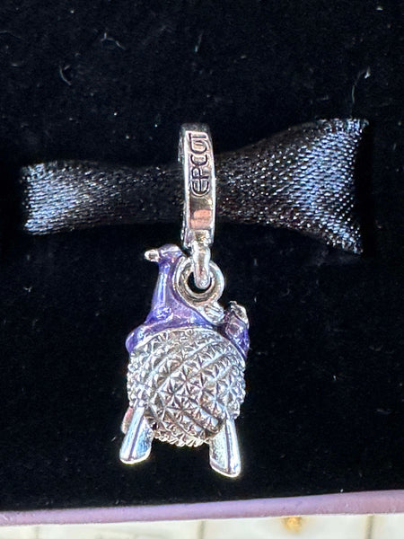 Disney Parks Pandora Figment Spaceship Earth Dangle Charm EPCOT 2024 Exclusive