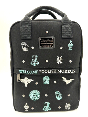 Disney Parks Loungefly Haunted Mansion Canvas Backpack Leota Hatbox Ghost 2024