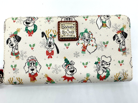 Disney Dooney & Bourke Santa Paws Dogs Christmas Wristlet Wallet NWT 2024 Pluto