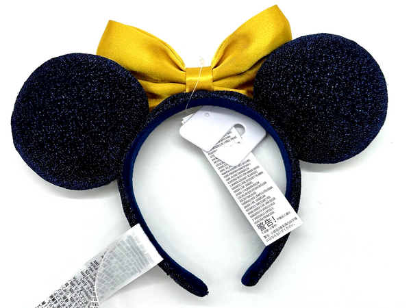 Disney Parks WDW 50th Anniversary Jeweled Minnie Mouse Ears Headband Navy Gold