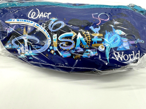 Disney Parks WDW 50th Anniversary Hip Fanny Pack Belt Bag Walt World NIP Blue