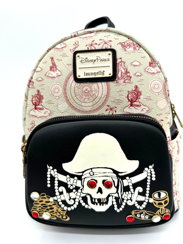 Disney Parks Pirates Of The Caribbean Skull Loungefly Mini Backpack GITD NWT