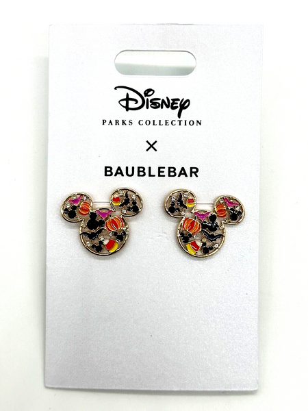 Disney Parks BaubleBar Mickey Icon Halloween Earrings Pumpkin Candy Corn 2024