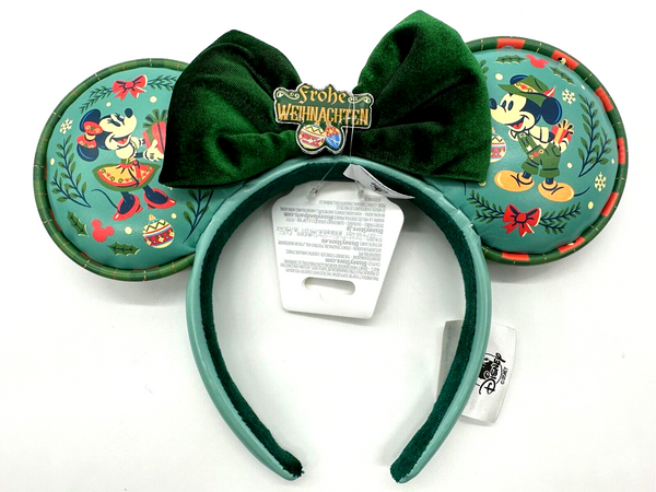 Disney EPCOT Germany Frohe Weihnachten Minnie Mouse Ears Headband Christmas NWT