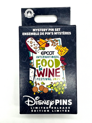 Disney Parks Epcot Food & Wine Festival Mystery Pins 2 Pin Set in sealed Box