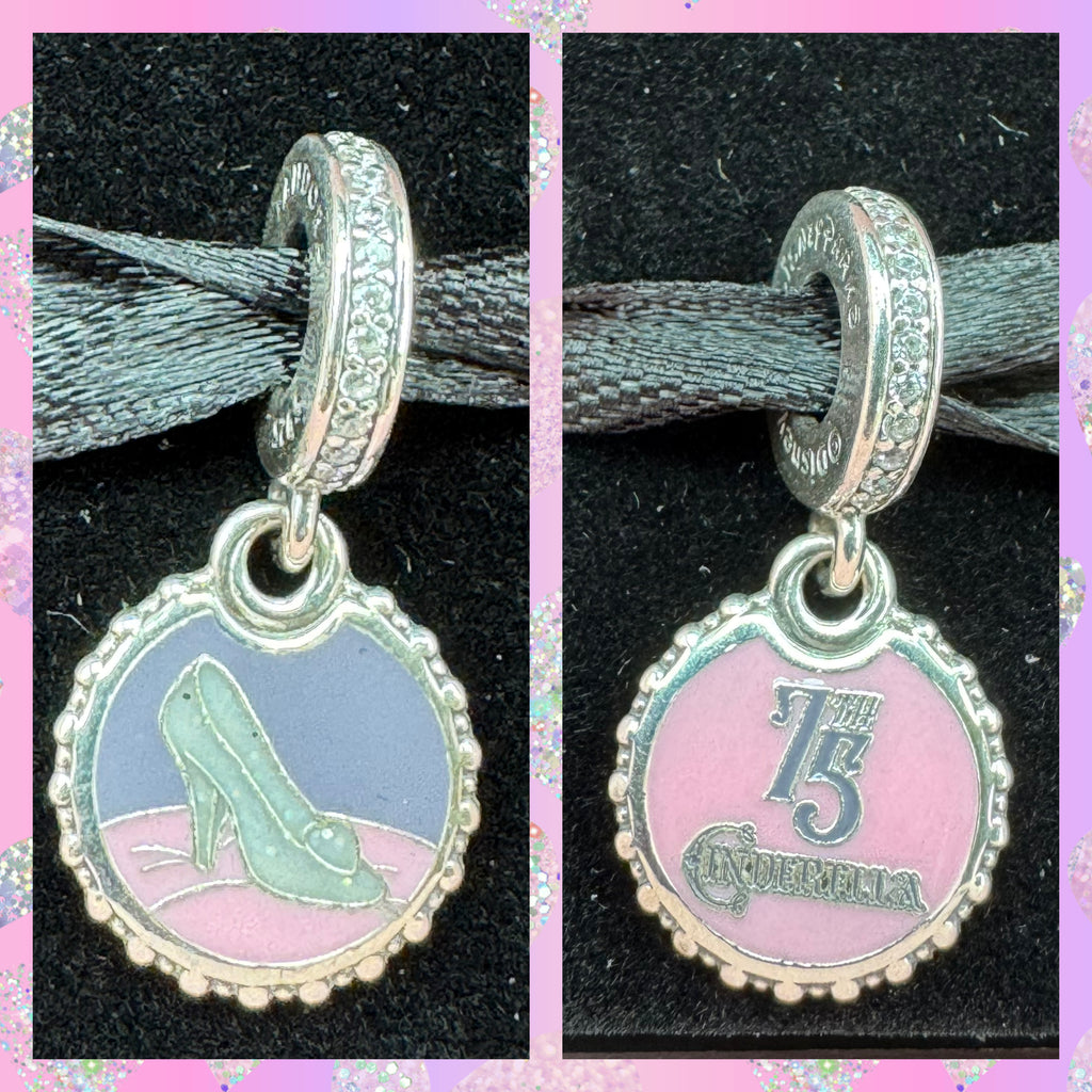 Disney Parks Pandora Cinderella 75th Anniversary Dangle 2025 Exclusive