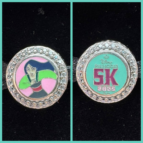 Disney Parks Pandora RunDisney Mulan Princess Marathon 5K Charm Button 2025