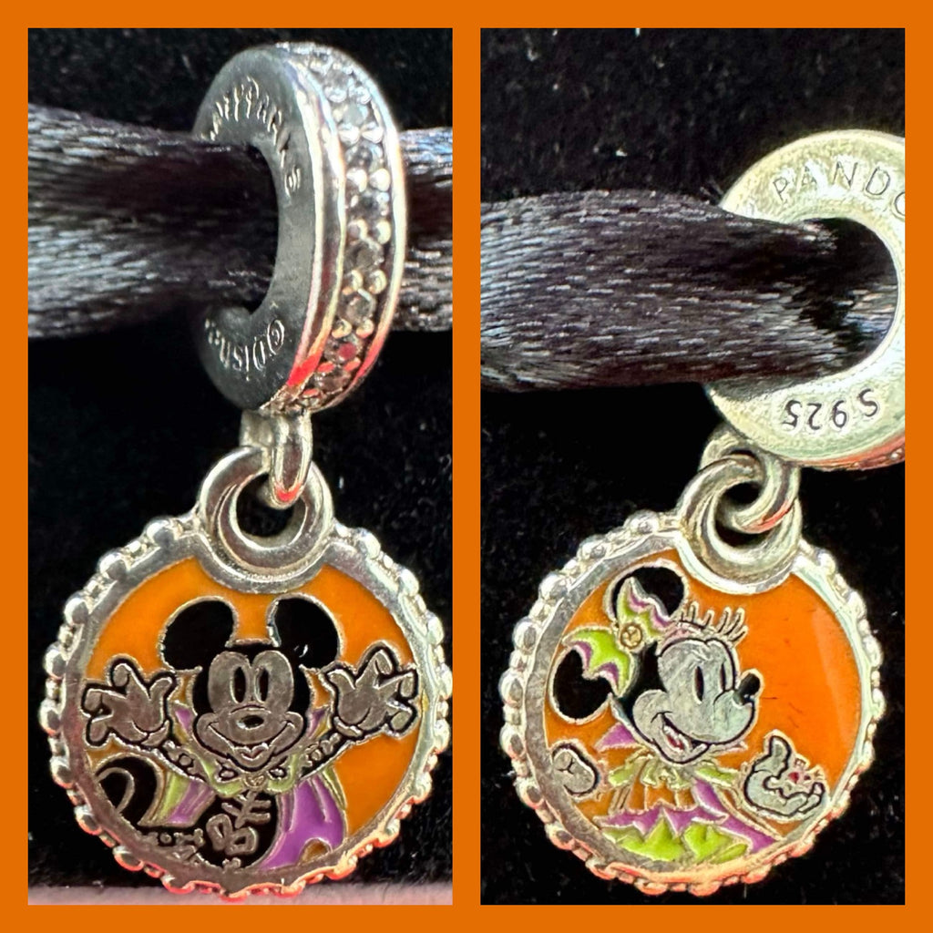 Disney Parks Pandora Mickey Minnie Dangle Charm Halloween 2024 Exclusive