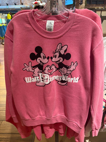 Disney Parks MIckey MInnie Valentines Crewneck Sweatshirt 2024 NWT Walt Disney World