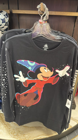 Disney Parks Sorcerer Mickey Long Sleeve T-shirt 2025 NWT Walt Disney World ADULT