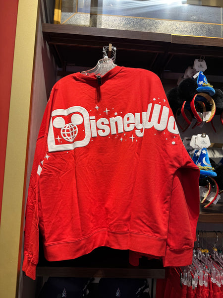 Disney Parks Sorcerer Mickey Red Sweatshirt 2025 NWT Walt Disney World ADULT