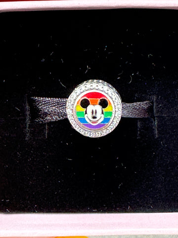 Disney Parks Pandora Mickey Minnie Rainbow Button Charm Pride NIB Exclusive 2024 WDW DL