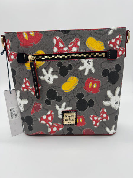 Disney Dooney & and Bourke Best Of Mickey Mania Body Parts Crossbody Purse NWT