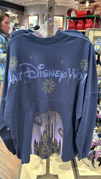 Disney Parks Cinderella Castle Spirit Jersey 2025 Fireworks Walt Disney World ADULT WDW Navy