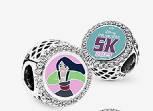 Disney Parks Pandora RunDisney Mulan Princess Marathon 5K Charm Button 2025