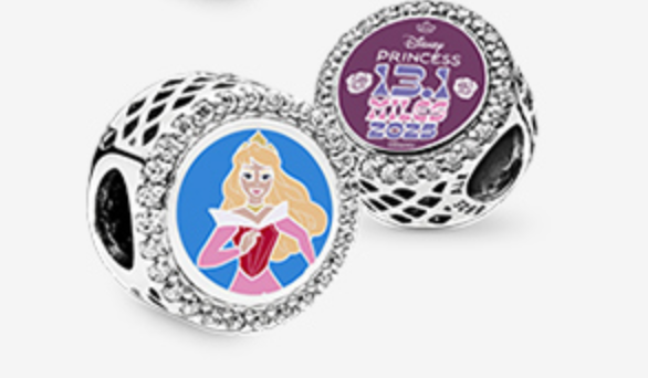 Disney Parks Pandora RunDisney Aurora Princess Half Marathon 13.1 Bead Charm 2025 Sleeping Beauty