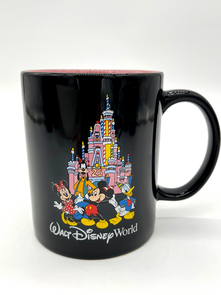 Disney Parks WDW 25th Anniversary Birthday Cake Cinderella Castle Coffee Mug Cup