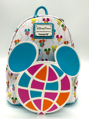 Disney Parks WDW 50th Anniversary Retro Vault Balloons Loungefly Mini Backpack
