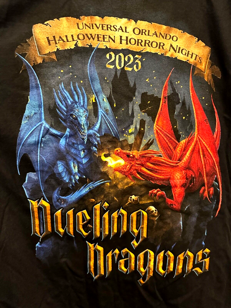 Universal Studios Dueling Dragons HHN AP Annual Passholder TShirt 2XL XXL 2023