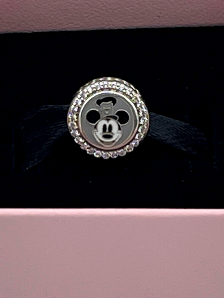 Disney Parks Pandora Charm Steamboat Willie Mickey Mouse Button Charm 2022 WDW