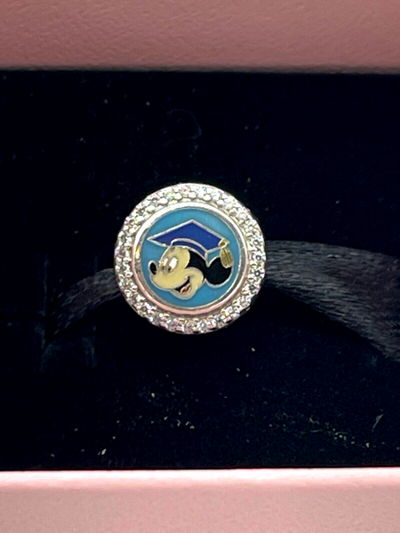 Disney Parks Pandora Mickey Graduation Class of 2023 Charm Button Exclusive NIB