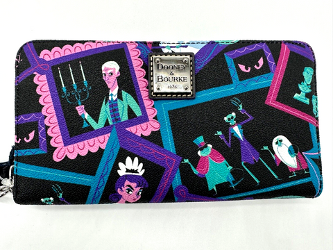 Disney Dooney & and Bourke Haunted Mansion Wallet Wristlet Hatbox Ghost NWT 2023