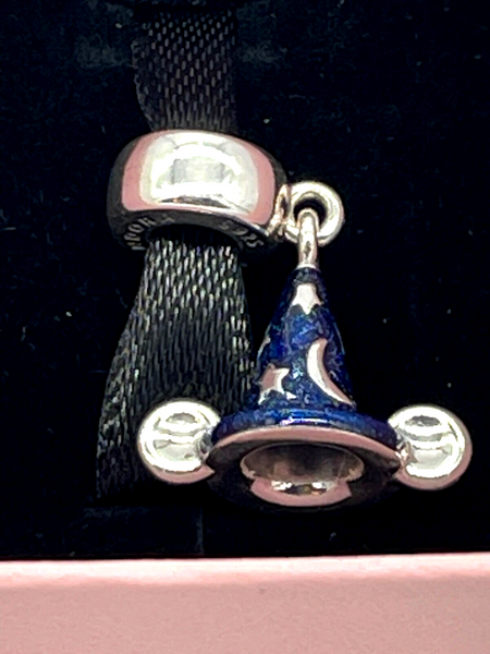 Disney Parks Pandora Sorcerer Mickey Hat Dangle Charm Exclusive Cap Mouse NIB