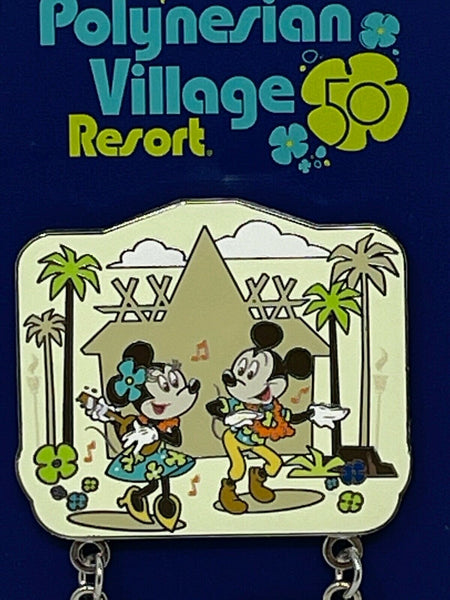Disney Parks WDW 50th Anniversary Polynesian Village Resort Pin Mickey Minnie