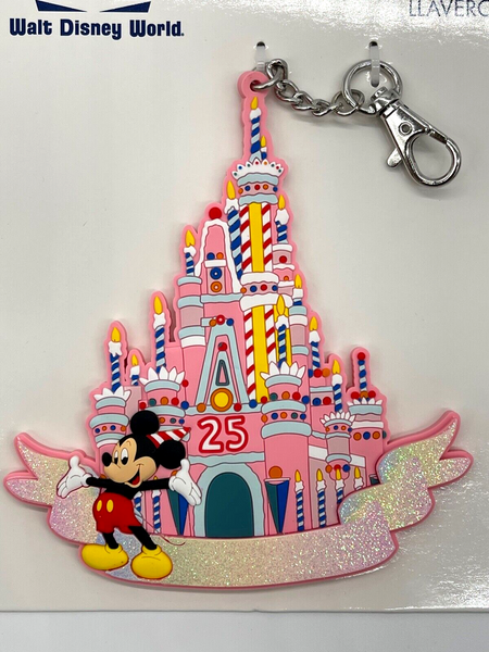 Disney Parks WDW 25th Birthday Cake Cinderella Castle Vault Keychain 50th NWT
